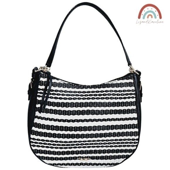 Kate Spade Cobble Hill Mylie Pebbled Leather Straw Rattan Hobo Shoulder Bag - Picture 2 of 16